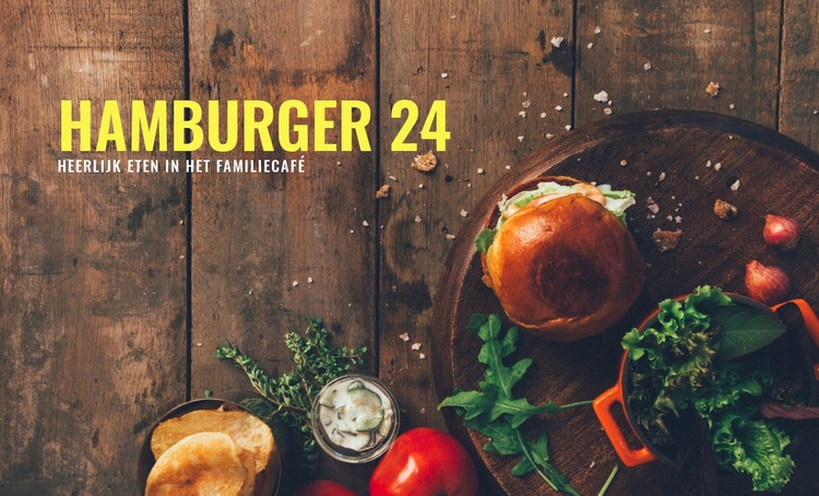 Hamburger eten Website mockup