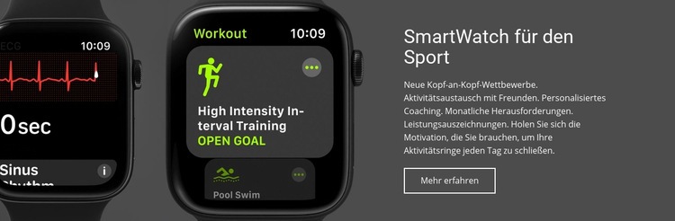 Smartwatch für den Sport Eine Seitenvorlage