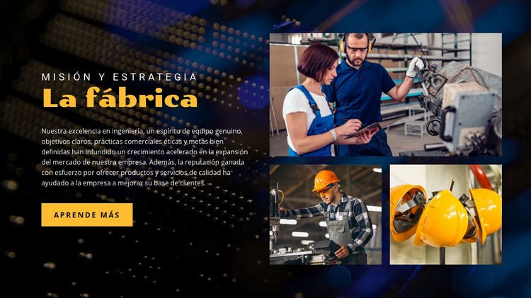 Estrategia de misión de fábrica Creador de sitios web HTML