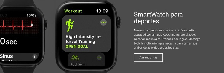 Smartwatch para deportes Plantillas de creación de sitios web