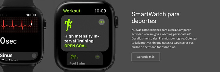 Smartwatch para deportes Plantilla HTML
