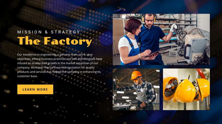 Factory mission strategy Homepage Design