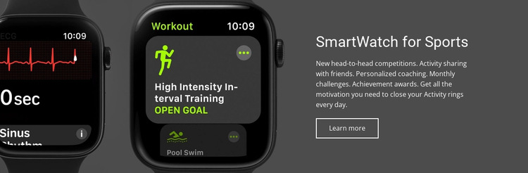 Smartwatch for sports HTML5 Template