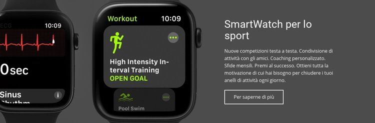 Smartwatch per lo sport Modello di sito Web