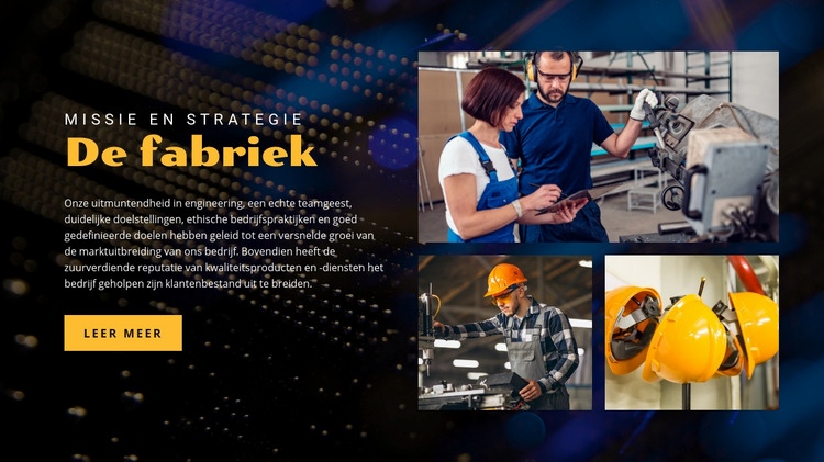 Strategie voor fabrieksmissies Website Builder-sjablonen