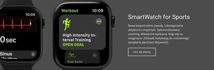 Smartwatch do sportu Szablon witryny sieci Web