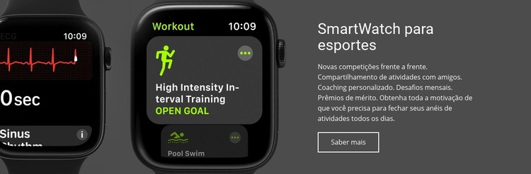 Smartwatch para esportes Design do site