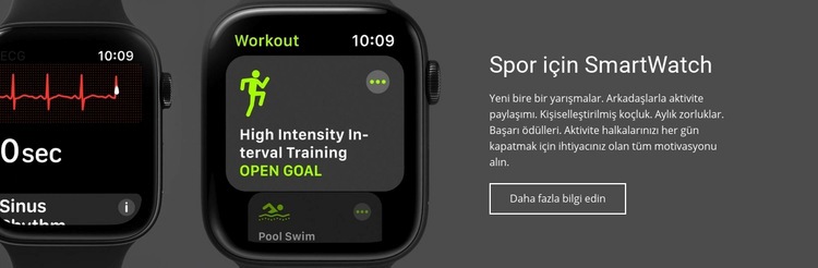 Spor için akıllı saat Web sitesi tasarımı