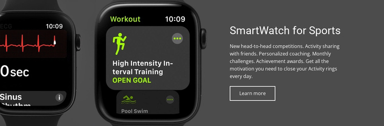 Smartwatch for sports Website Template