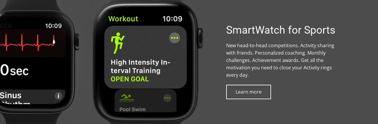 Smartwatch for sports WordPress Website Builder