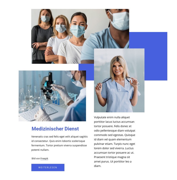 Medizinisches Dienstleistungsunternehmen Website Builder-Vorlagen