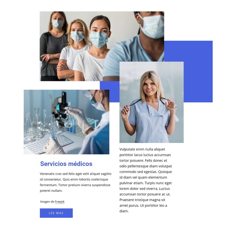 Empresa de servicios médicos Diseño de páginas web