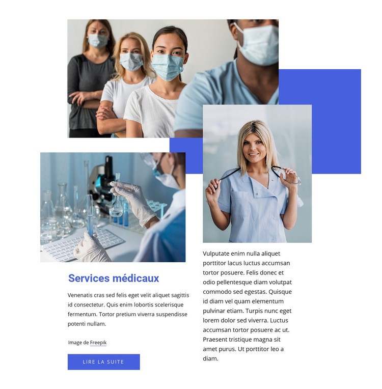 Entreprise de services médicaux Conception de site Web