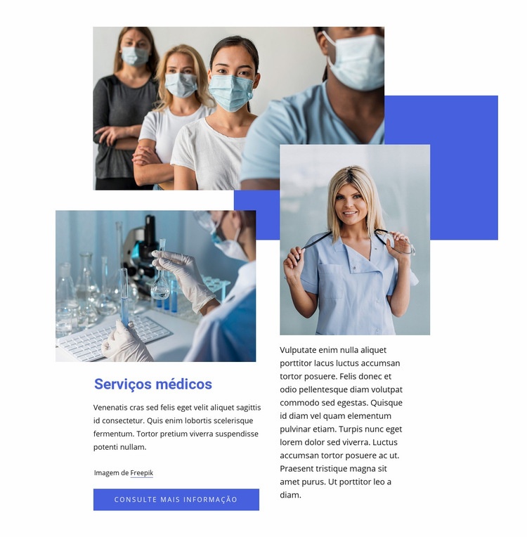 Empresa de serviços médicos Maquete do site