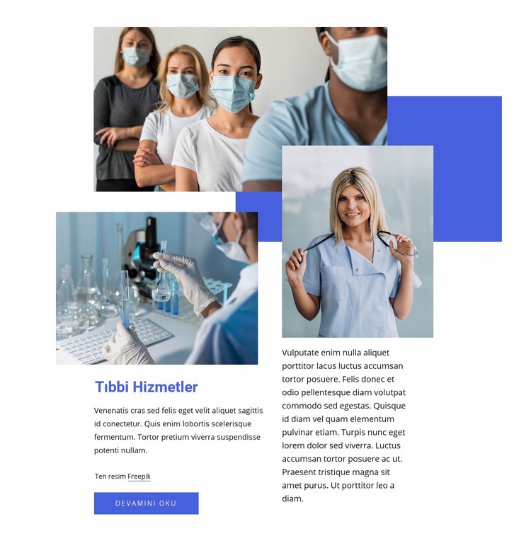 tıbbi hizmet şirketi Bir Sayfa Şablonu