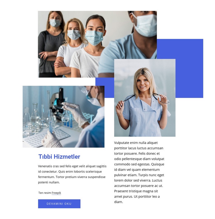 tıbbi hizmet şirketi Web Sitesi Mockup'ı