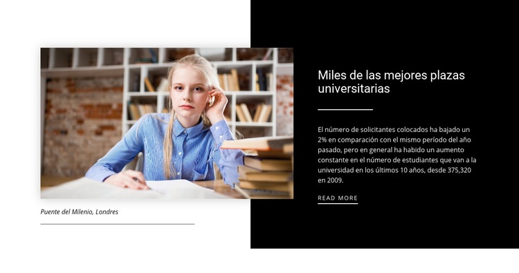 Información sobre la mejor universidad Maqueta de sitio web