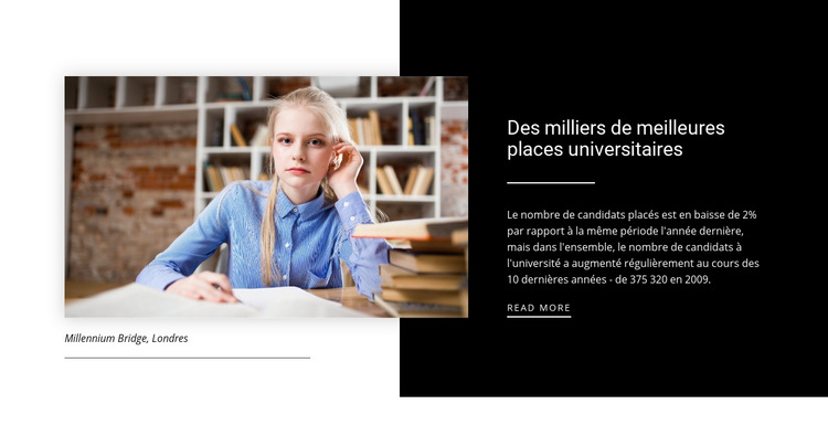 Informaton sur la meilleure université Modèle de site Web