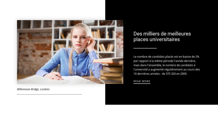 Informaton sur la meilleure université Page de destination