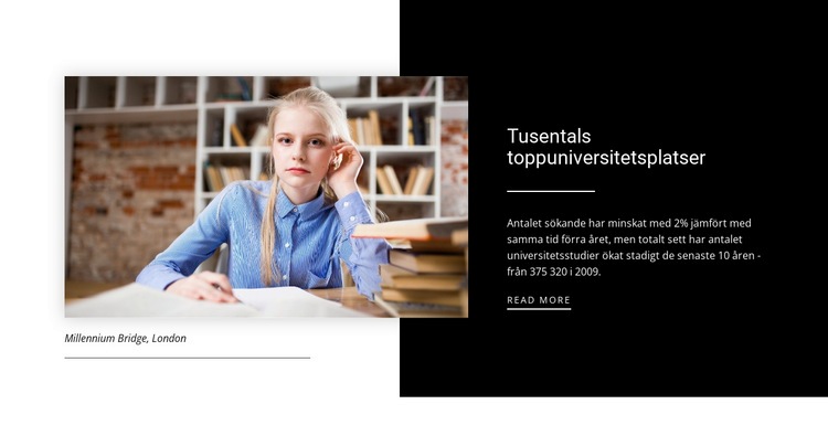 Information om toppuniversitet HTML-mall