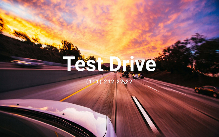 Test Drive Website Mockup