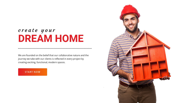 Create dream home One Page Template