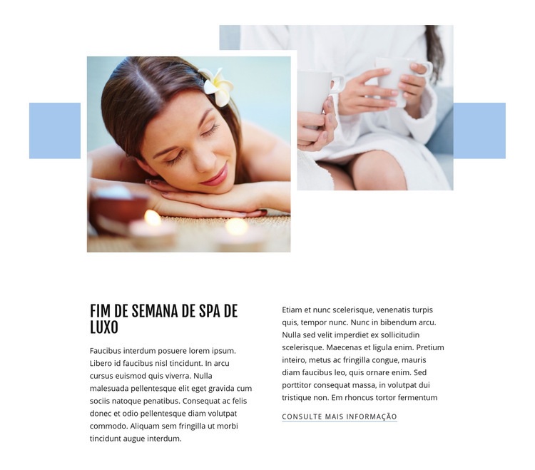 Fim de semana spa de luxo Landing Page