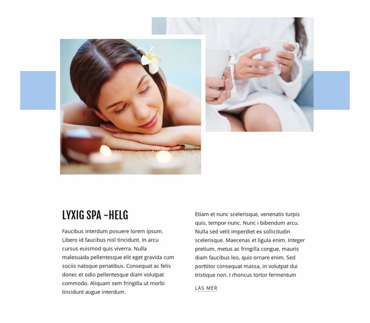 Lyxig spa -helg CSS -mall