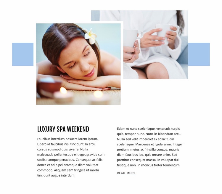 Luxury spa weekend Web Page Design