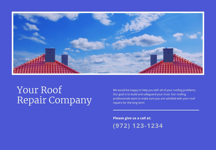 Your Roof Repair Company Homepage Design
