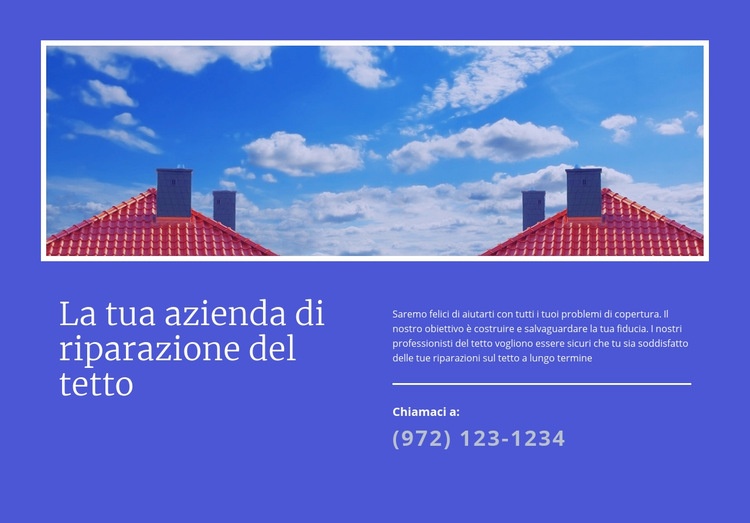 La tua azienda di riparazione del tetto Mockup del sito web