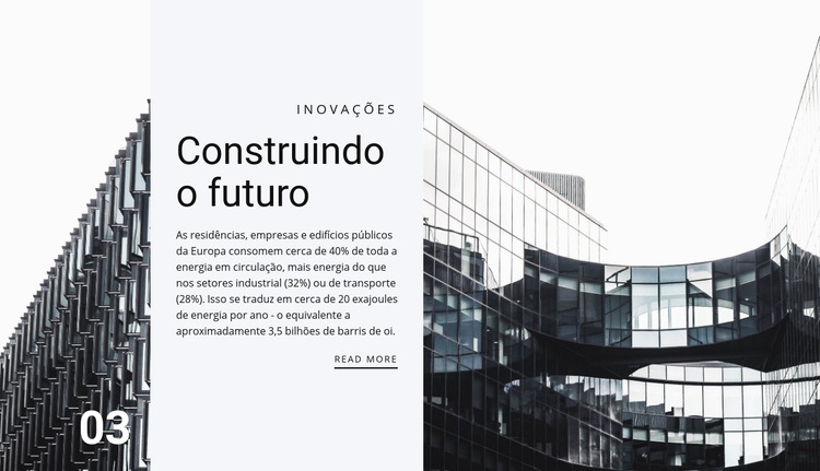 Cidades do futuro Design do site