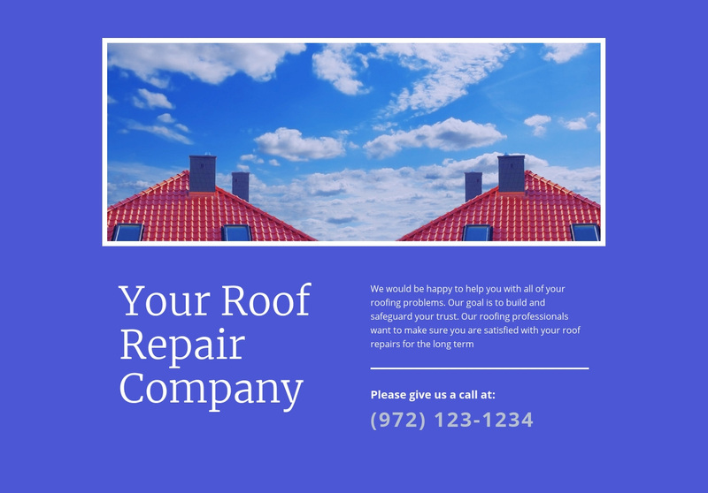 Your Roof Repair Company Web Page Design