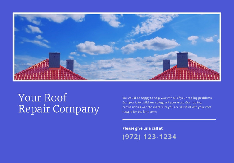 Your Roof Repair Company Website Mockup