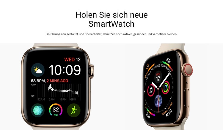 Apple Watch Eine Seitenvorlage