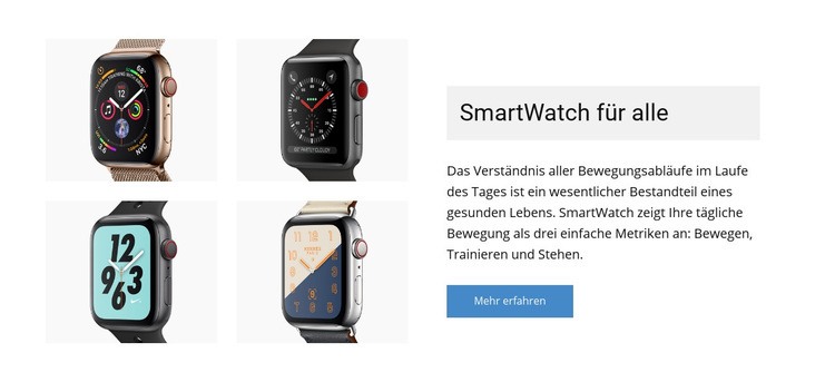 Smartwatch für Sie Eine Seitenvorlage