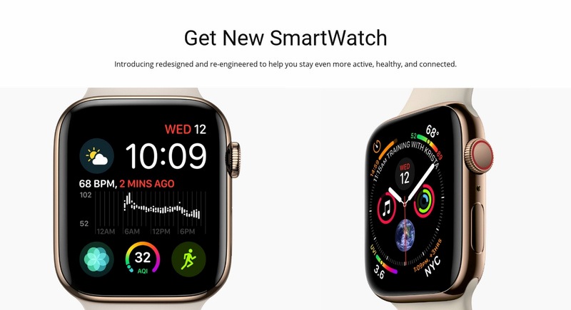 Apple watch Elementor Template Alternative