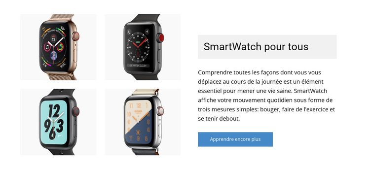 Smartwatch pour vous Modèle de site Web