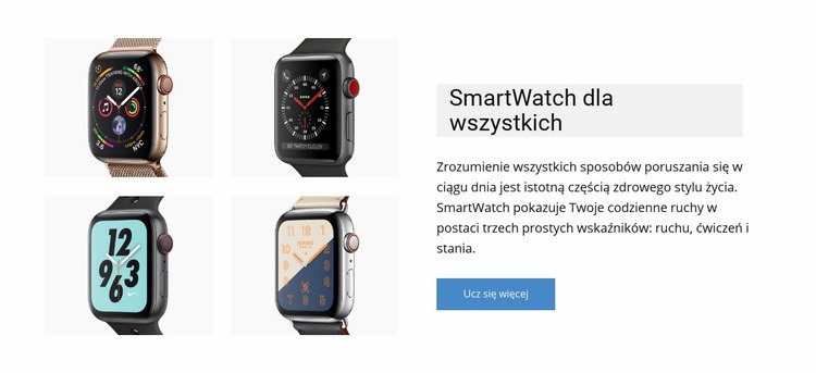 Smartwatch dla Ciebie Kreator witryn internetowych HTML