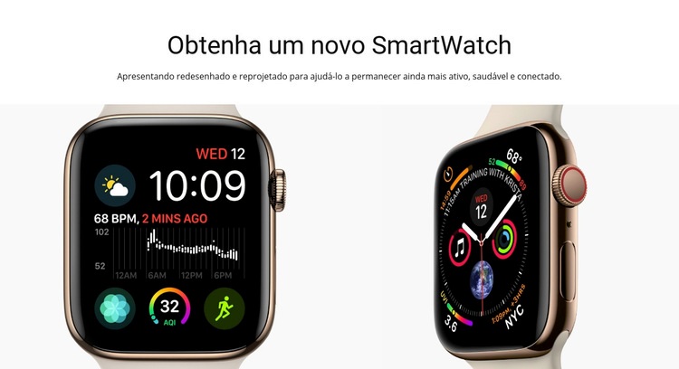 Relógio Apple Maquete do site