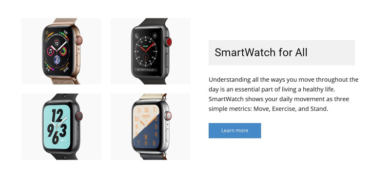 Smartwatch for you Web Page Design