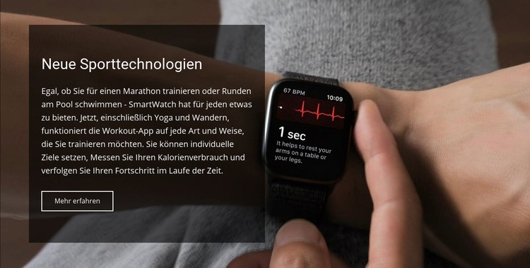 Neue Sporttechnologien HTML5-Vorlage