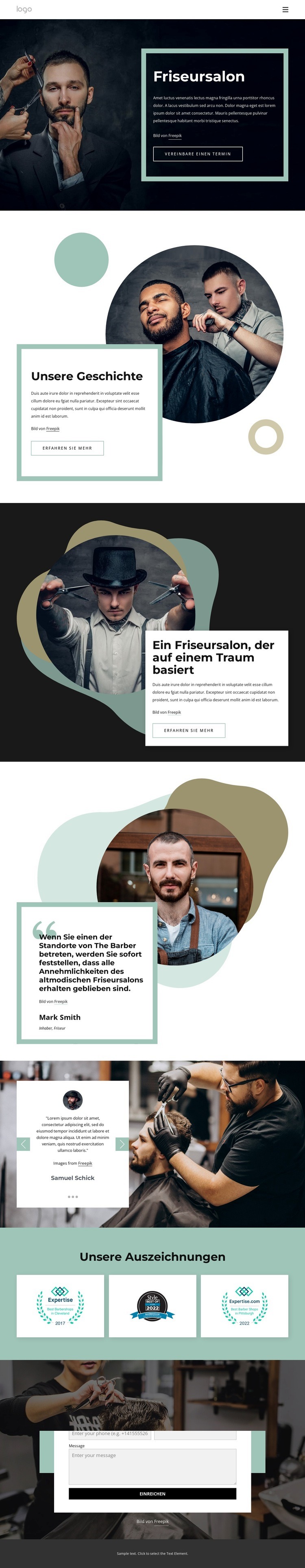 Friseursalon im Wandel der Zeit Eine Seitenvorlage