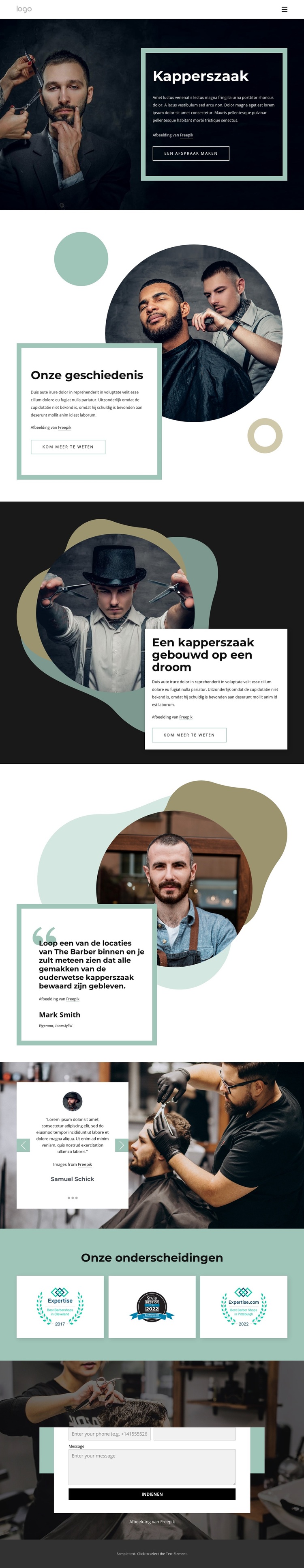 Kapperszaak door de eeuwen heen WordPress-thema