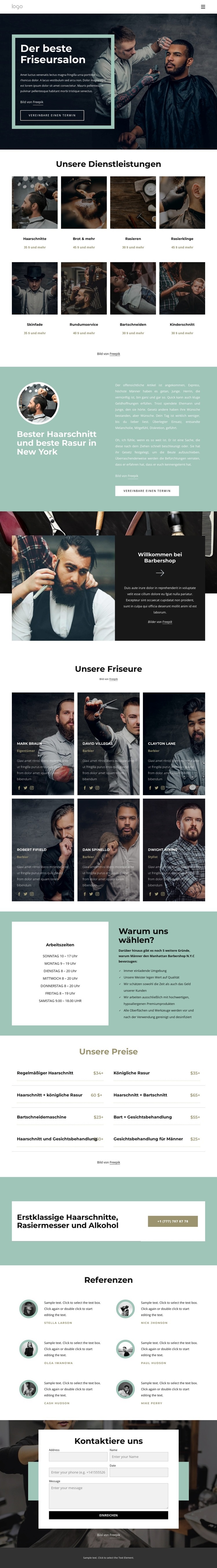 Der beste Friseursalon Website Builder-Vorlagen