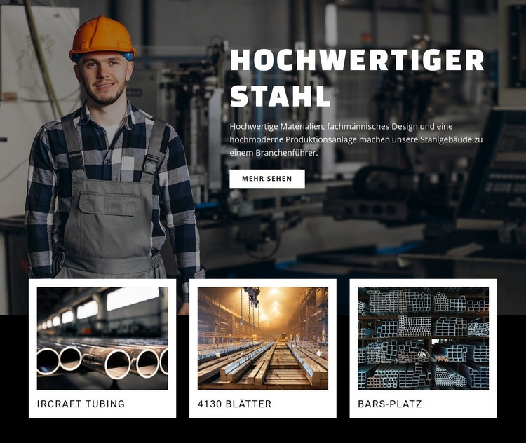 Hochwertiger Stahl Website design
