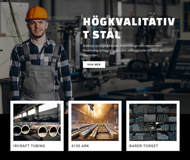 Högkvalitativt stål Hemsidedesign