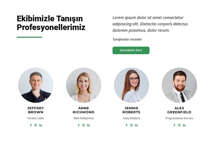 En iyi uzmanlarımız HTML Şablonu