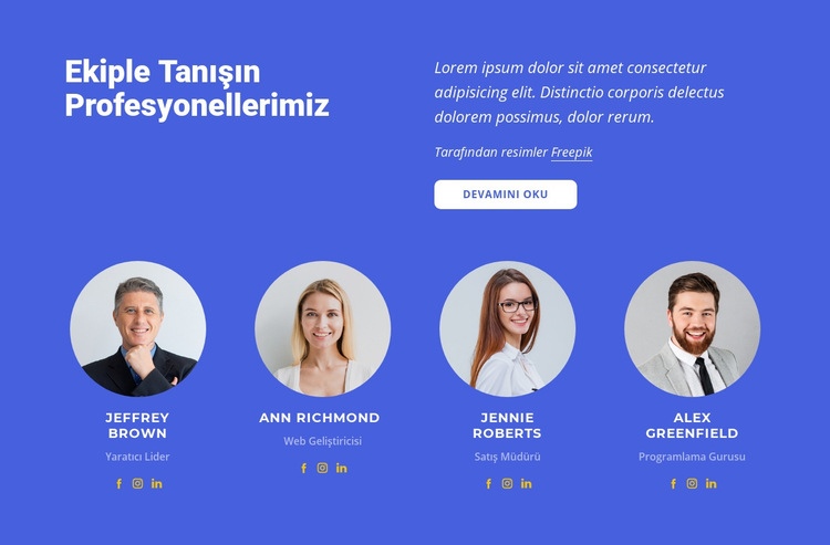 En iyi uzmanlarımız HTML5 Şablonu