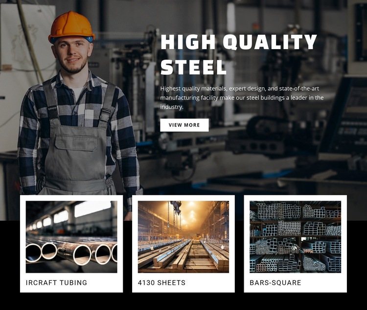 Hight quality steel Webflow Template Alternative